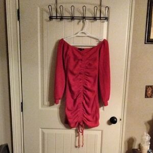 Fashion Nova Vibrant Red Knit Dress Size XS